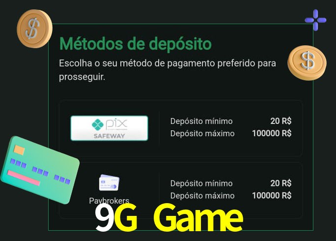 O cassino 9G Game oferece uma grande variedade de métodos de pagamento